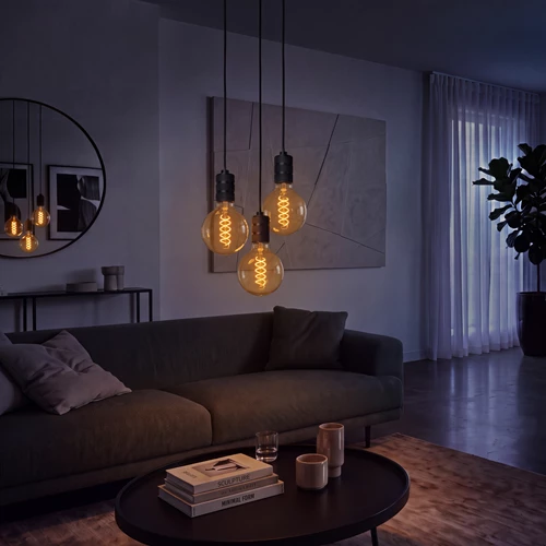 Lucide G125 - Ampoule filament - Ø 12,5 cm - LED Dim. - E27 - 1x4,9W 2200K - Ambre - ambiance 2